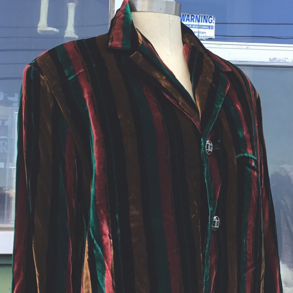 Vtg striped velvet blazer Atlantic connection med